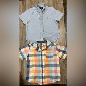 Kids Headquarters Vibrant Red and Orange Button Down Shirt